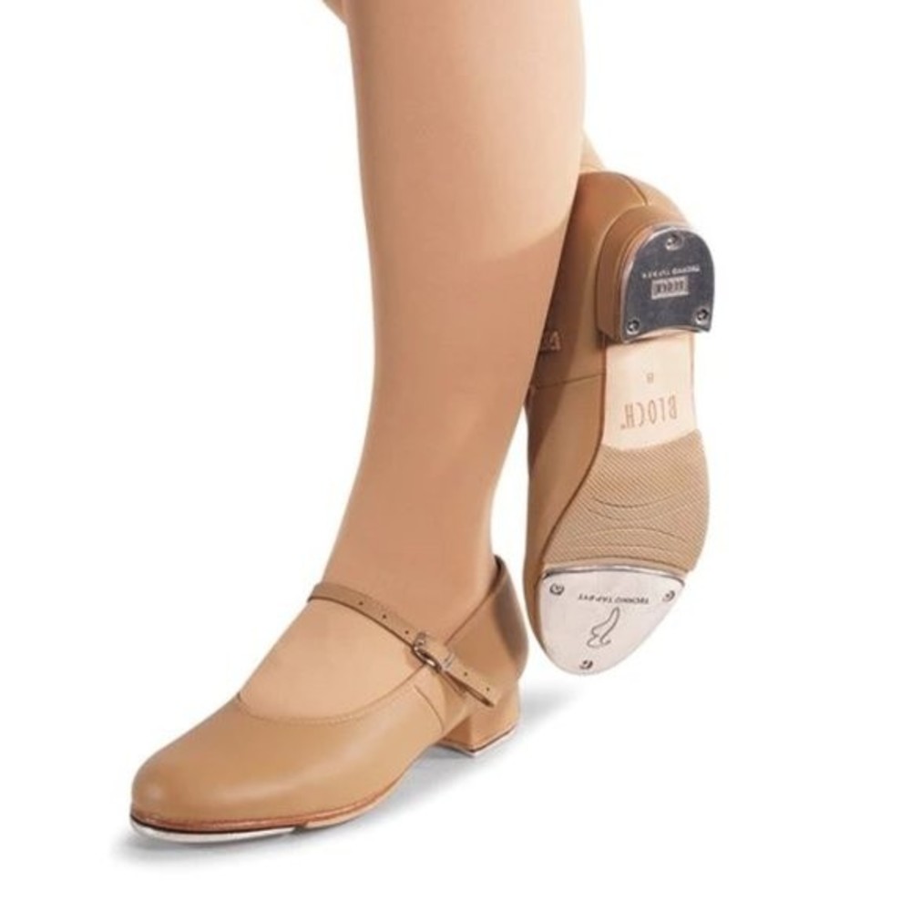 NEW Bloch Size 4 Kids Girls S0302L Tap On Caramel Tan Leather Tap Dance Shoes